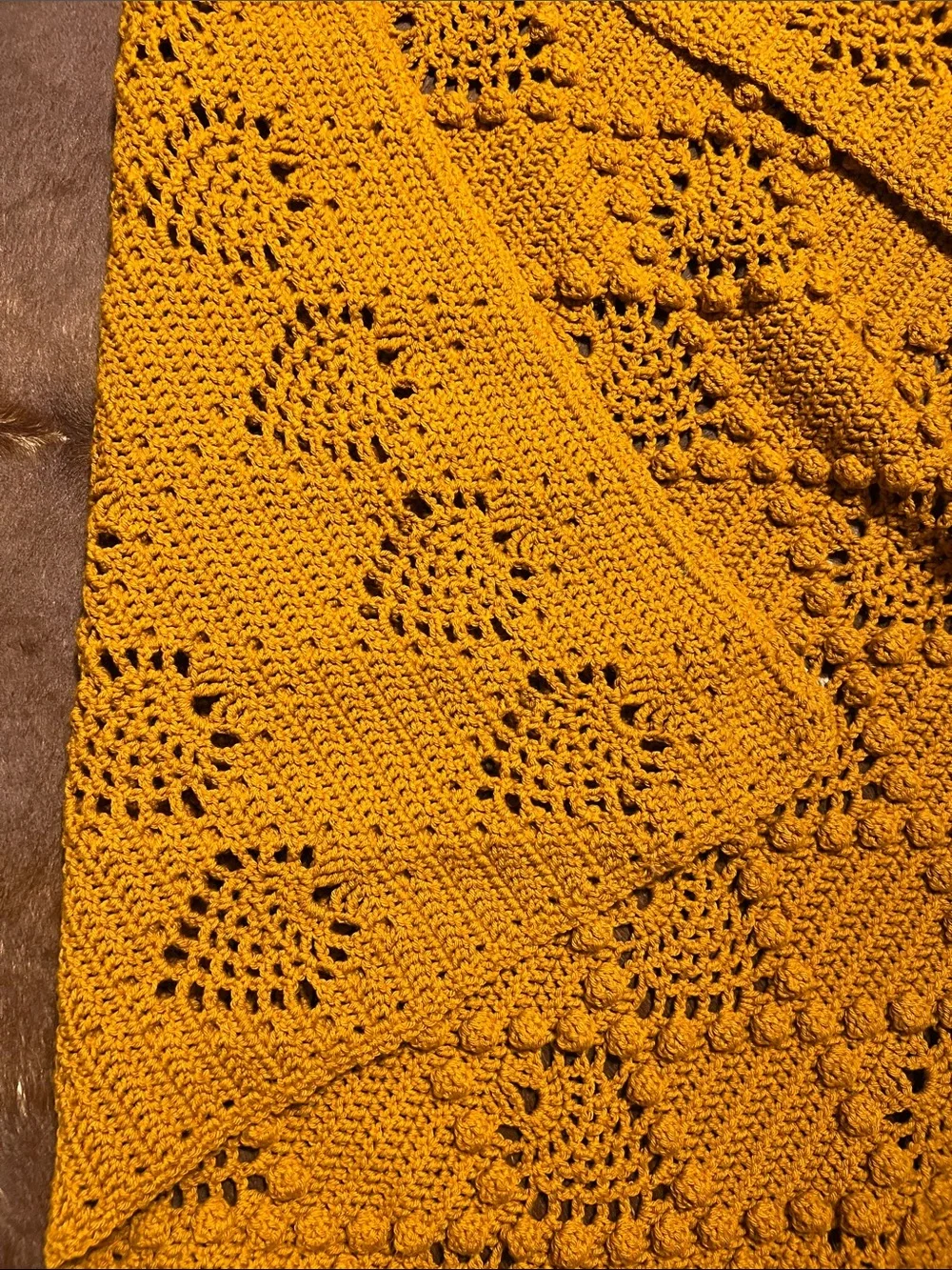 Handmade orange Crochet blanket